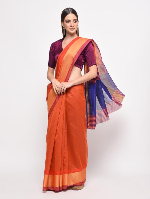 zari border woven saree - 16064882 - Very Small Image - 1