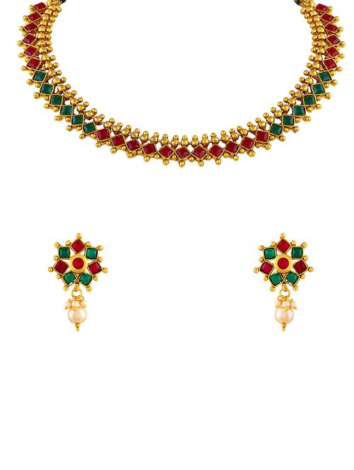 gold brass choker necklace - 16071838 - Very Small Image - 1