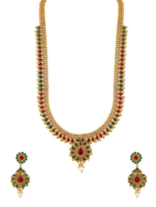 gold brass statement necklace - 16071878 - Very Small Image - 1