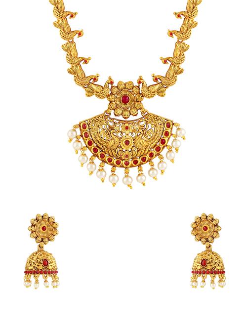 gold zinc statement necklace - 16071899 - Very Small Image - 1