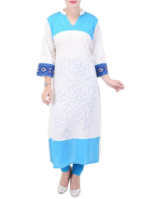 color block contrast straight kurta - 16072200 - Very Small Image - 1