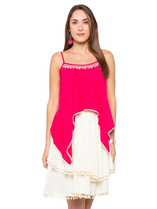 embroidered asymmetric cami top - 16077960 - Very Small Image - 1