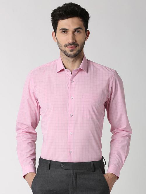 pink checkered formal shirt - 16078586 - Very Small Image - 1