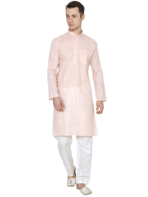 pink cotton long kurta - 16079685 - Very Small Image - 1