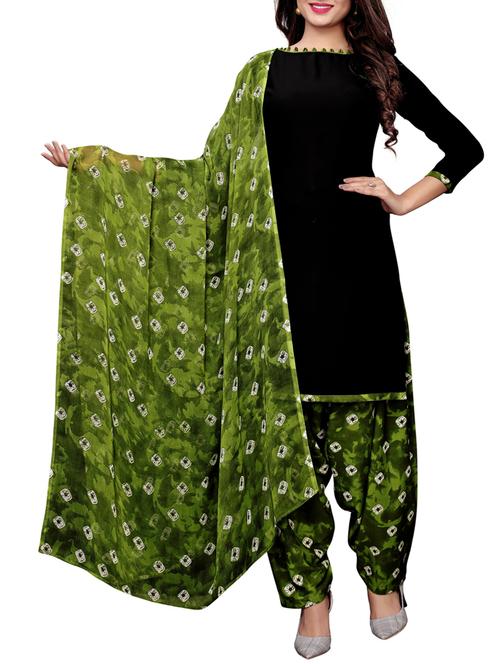 bandhani print unstitched suit - 16080702 - Very Small Image - 1