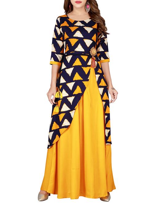 geometrical layered kurta - 16082031 - Very Small Image - 1