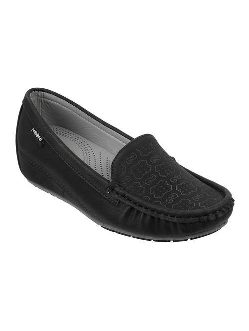 black leatherette slip on loafers - 16082974 - Very Small Image - 1