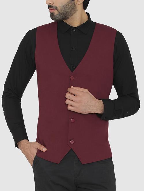 red cotton waist coat - 16085933 - Very Small Image - 1