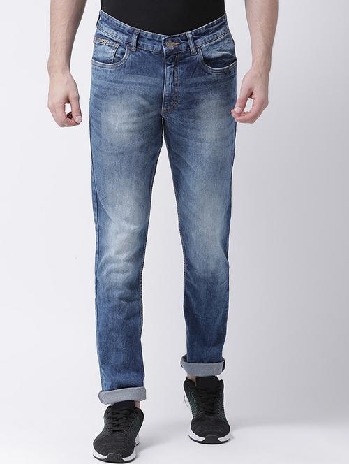 blue cotton blend heavy washed jeans - 16087287 - Very Small Image - 1
