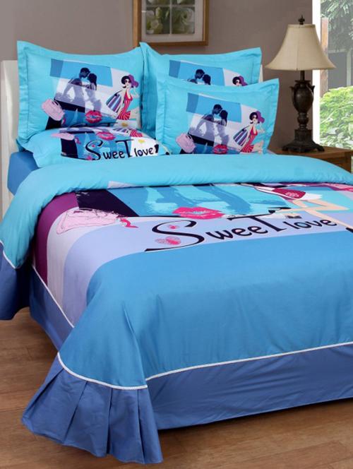 pure cotton king size bedsheet with frill - 16087413 - Very Small Image - 1
