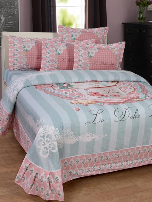 pure cotton king size bedsheet with frill - 16087414 - Very Small Image - 1