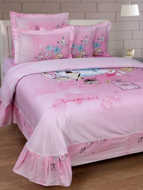 pure cotton king size bedsheet with frill - 16087417 - Very Small Image - 1