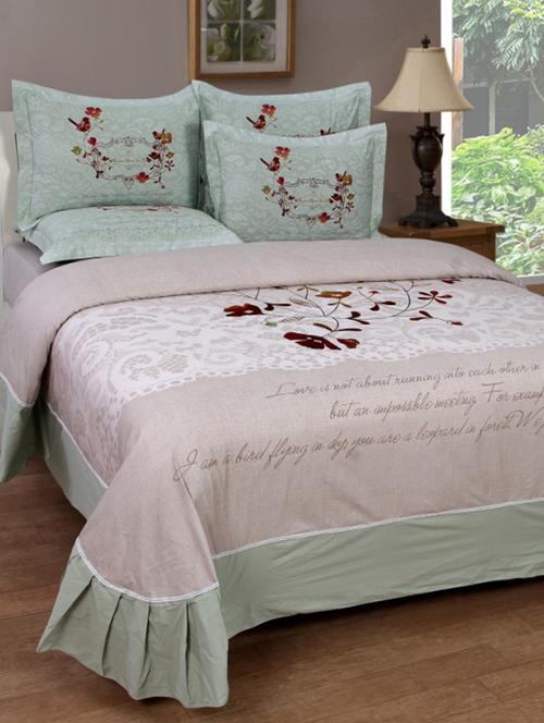 pure cotton king size bedsheet with frill - 16087419 - Very Small Image - 1