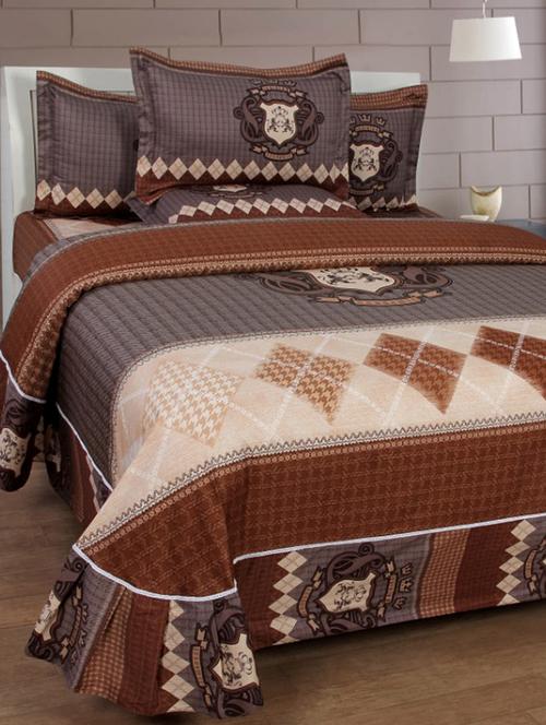 pure cotton king size bedsheet with frill - 16087420 - Very Small Image - 1