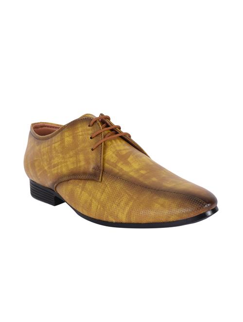 yellow leather lace-up derbys - 16088764 - Very Small Image - 1