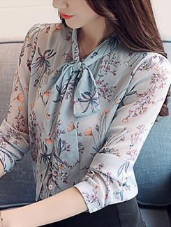 tie knot floral top - 16089289 - Very Small Image - 1