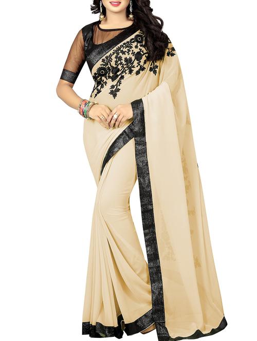 floral dori thread embroidered saree - 16091489 - Very Small Image - 1