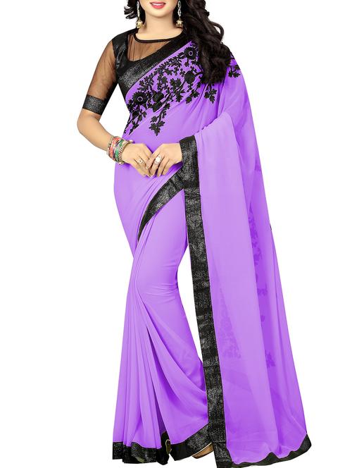 floral dori thread embroidered saree - 16091495 - Very Small Image - 1