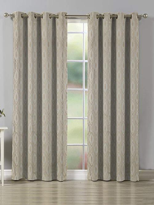 jacquard polyester window curtain, 7ft - 16095431 - Very Small Image - 1