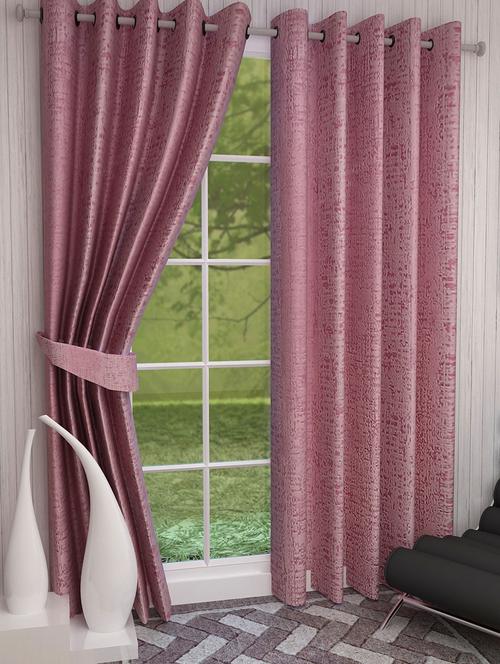 jacquard polyester window curtain, 7ft - 16095435 - Very Small Image - 1