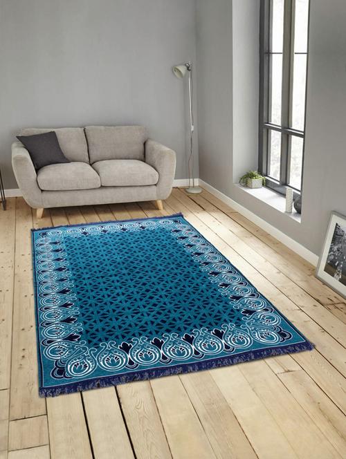 romee premium quality polyester floor rug for home (3x5 feet), turquoise blue - 16095566 - Very Small Image - 1