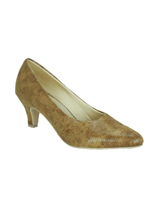 tan faux leather slip on pumps - 16096022 - Very Small Image - 1