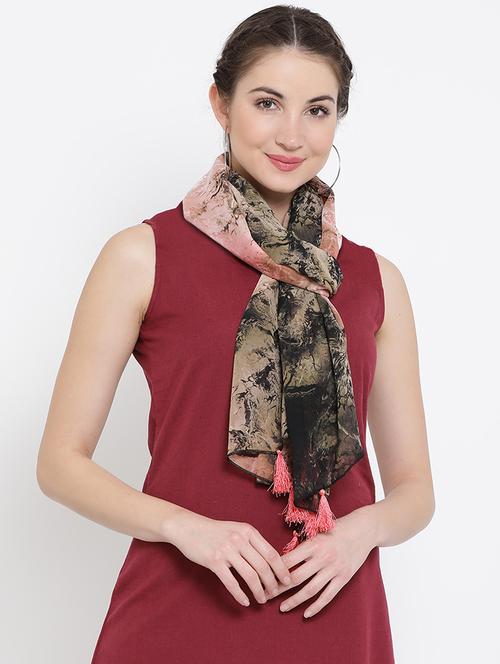 tassel detail marble print stole - 16096064 - Very Small Image - 1