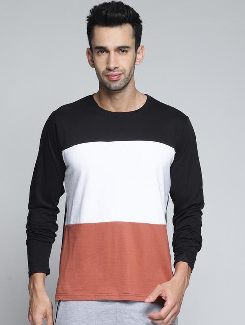 multi colored color block t-shirt - 16096136 - Very Small Image - 1