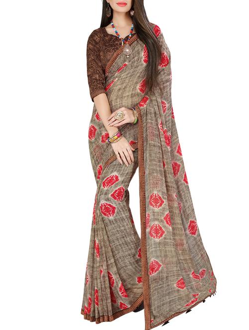 floral printed saree - 16097634 - Very Small Image - 1