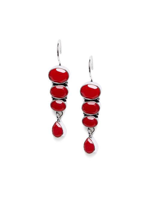 red metal drop earring - 16100732 - Very Small Image - 1
