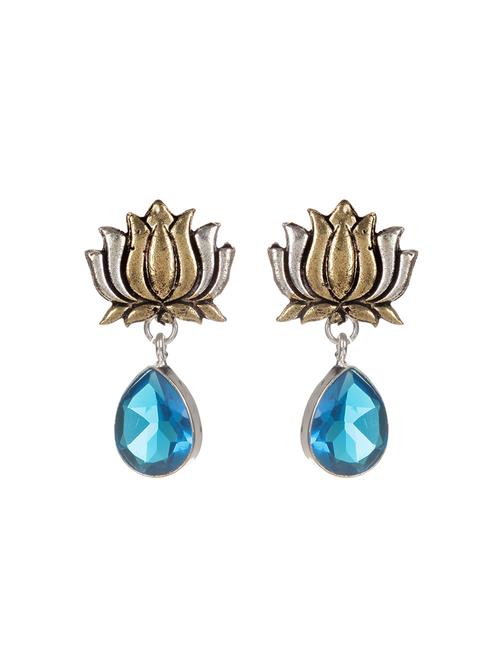 blue metal drop earring - 16100744 - Very Small Image - 1