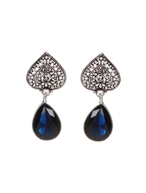 blue metal drop earring - 16100770 - Very Small Image - 1