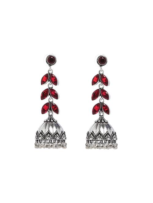 red metal jhumka earring - 16100798 - Very Small Image - 1