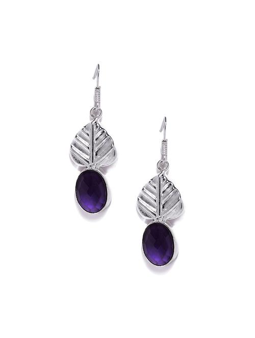 purple metal drop earring - 16100852 - Very Small Image - 1