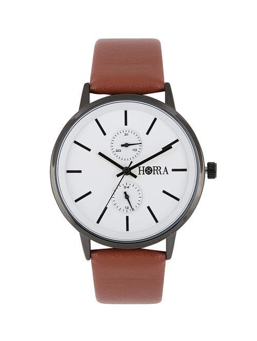 brown strap chronographic watch - 16100939 - Very Small Image - 1