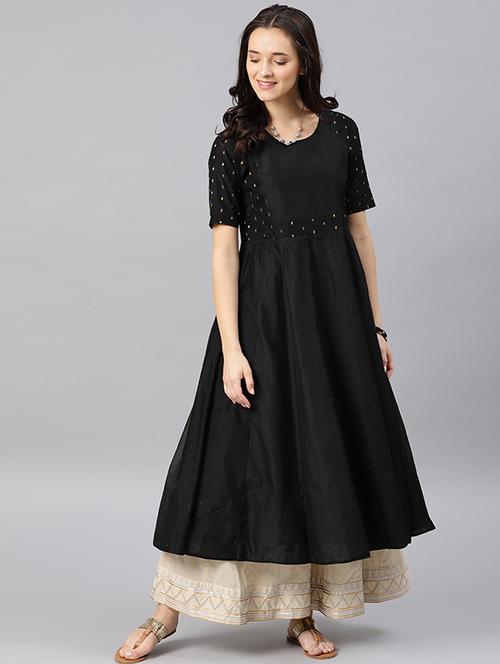 solid anarkali kurta - 16104500 - Very Small Image - 1