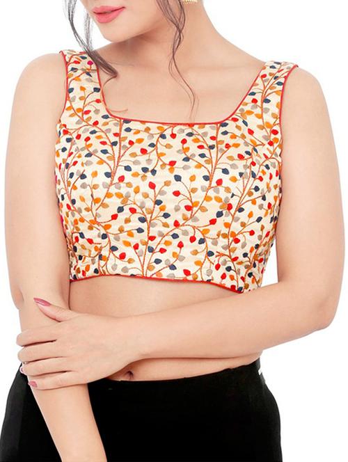 multi colored silk embroidered blouse - 16105308 - Very Small Image - 1