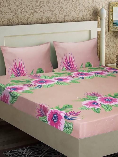 cotton double bedsheet with 2 pillow covers - 16106684 - Very Small Image - 1