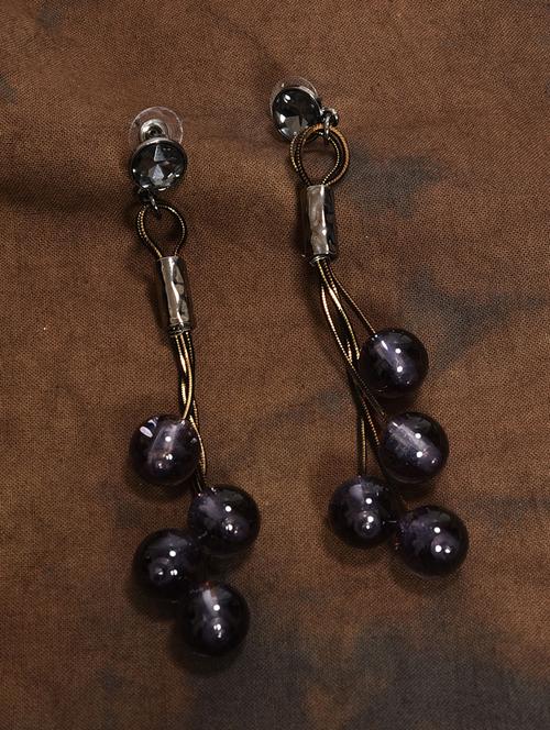 black metal drop earring - 16108196 - Very Small Image - 1