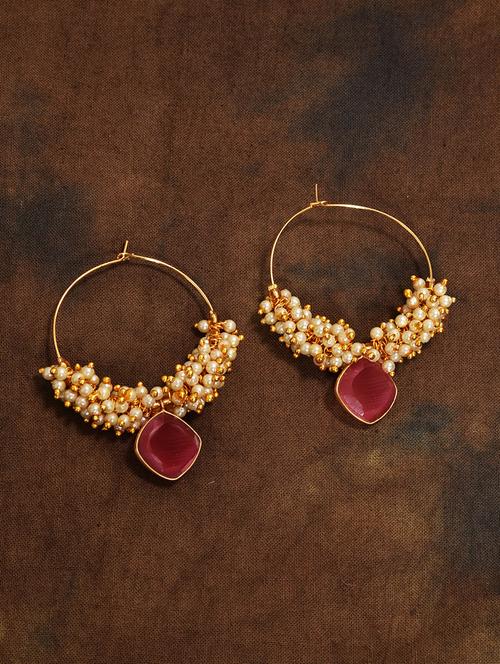 pink metal hoop earring - 16108315 - Very Small Image - 1