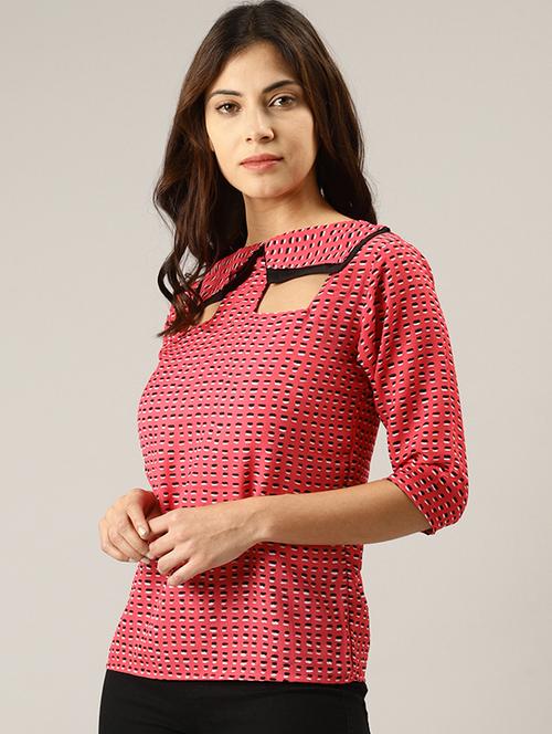 cut out detail boat neck top - 16108973 - Very Small Image - 1