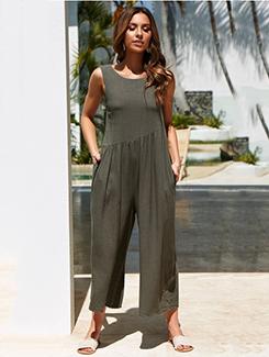 gather detail wide leg jumpsuit - 16109295 - Very Small Image - 1