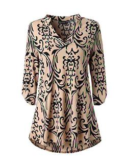 mandarin neck damask print tunic - 16109402 - Very Small Image - 1