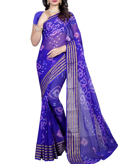 bandhani tie & dye saree with blouse - 16110197 - Very Small Image - 1