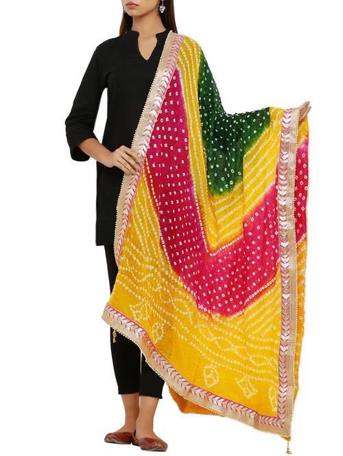 multi colored art silk dupatta - 16110542 - Very Small Image - 1