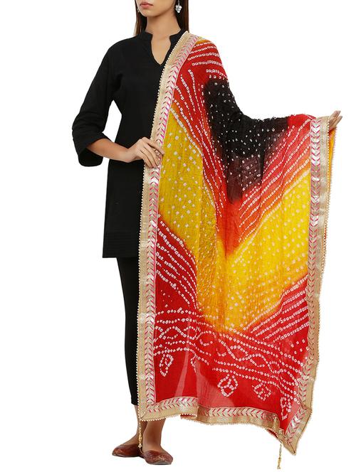 multi colored art silk dupatta - 16110547 - Very Small Image - 1
