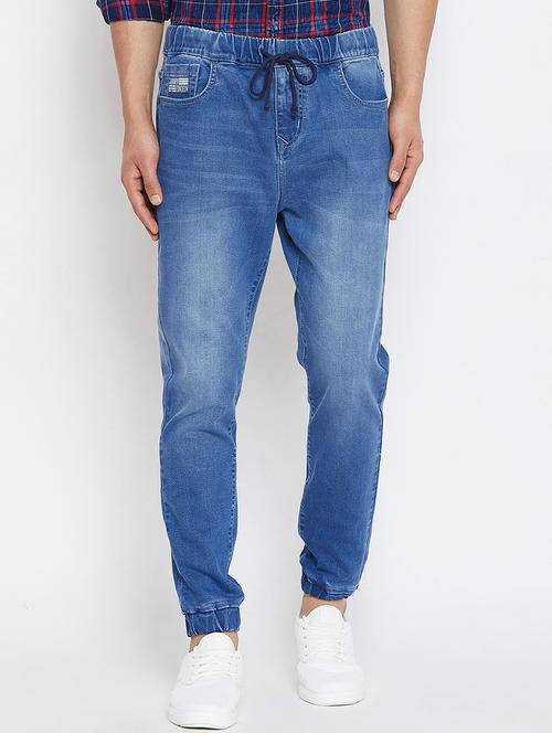 blue denim joggers - 16110813 - Very Small Image - 1