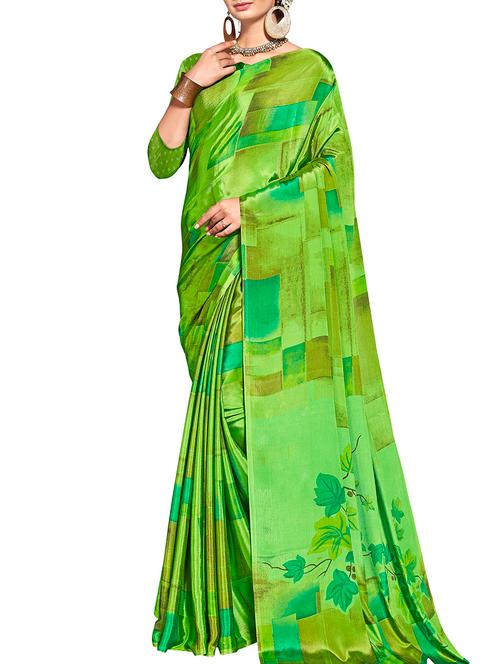 digital geometrical printed saree with blouse - 16111252 - Very Small Image - 1