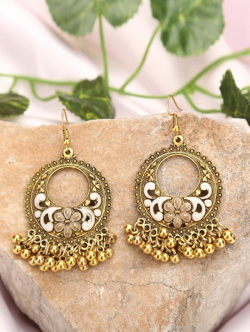gold drop earring - 16112846 - Very Small Image - 1