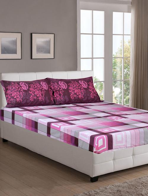 cotton double bedsheet with 2 pillow covers - 16113807 - Very Small Image - 1